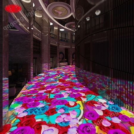 全息地面互动投影 裸眼3d触摸感应系统 酒店沐足店走廊过道投影