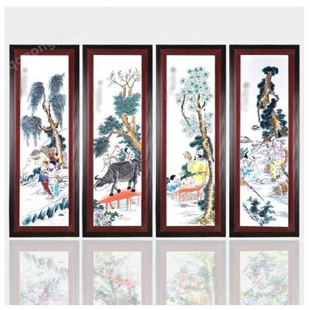 时尚精美陶瓷瓷板画 江南水乡复古壁画礼品定制图案