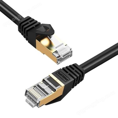 飞利浦七类网线 CAT7类纯铜镀金双屏蔽高速网络跳线 万兆网络连接线SWA1820/93-1米