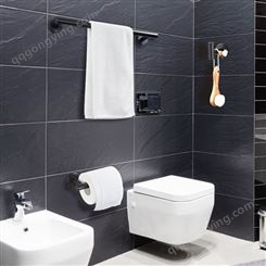 英特汉莎304不锈钢浴室毛巾架壁挂式置物架洗手间纸巾架卫浴挂件套装批发