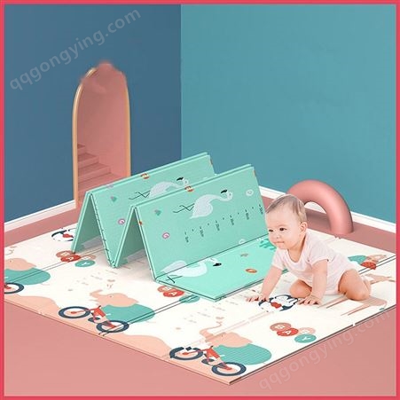 批发宝宝折叠爬爬垫 儿童客厅游戏地毯加厚XPE双面可婴儿爬行垫