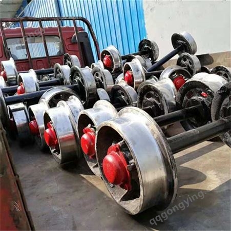 煤矿井下用矿车轮对300mm小型矿用铸钢空实心平板轮耐高温窑车轮