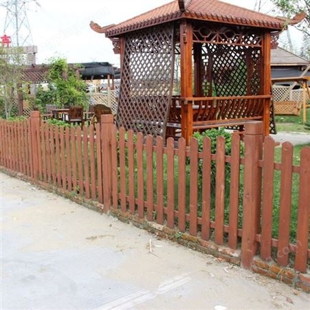 防腐木栅栏 花园  户外庭院栅栏 木栅栏 碳化木护栏 碳化木栅栏