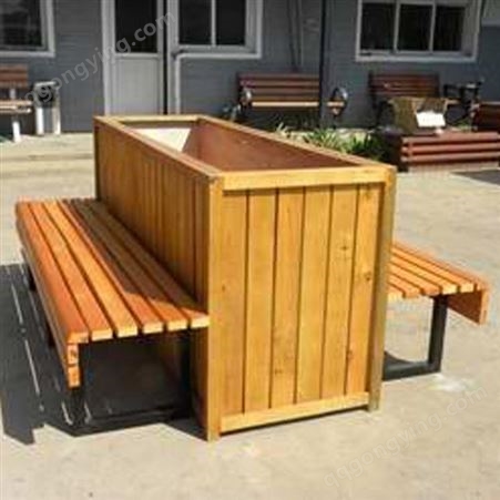 防腐木花箱座椅组合户外种植箱塑木花箱移动花箱实木箱子种植箱子