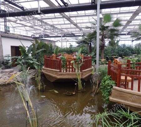 生态餐厅玻璃温室 沐雨辰风 花卉种植大棚 无土栽培