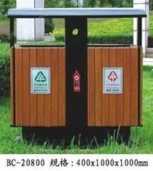 云南钢木垃圾桶 户外垃圾桶不绣钢 大号环卫果皮箱 室外景区公园分类双桶垃圾箱 可定制