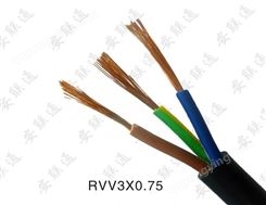 护套线 小平方护套电线RVV3*0.75 PVC绝缘电线电缆