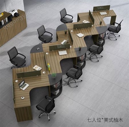 嘉诣办公家具职员办公桌四人位 简约现代屏风工作位创意转角异型6人位桌椅组合JY-WQ-390