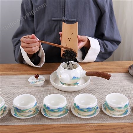 新款白瓷羊脂玉陶瓷礼品套装功夫茶具家用泡茶器整套
