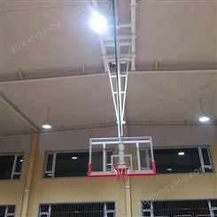 壁挂左右折叠篮球架 吊顶式折叠升降电动液压篮球 鸿福 体育馆悬空吊顶式篮球架 按需供应